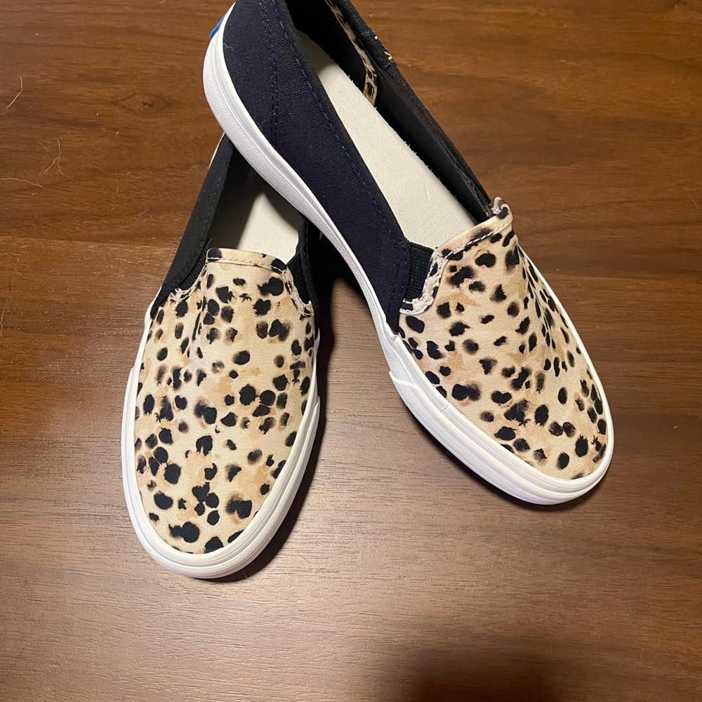 Keds Double Decker Leopard Print Slip-On Sneakers